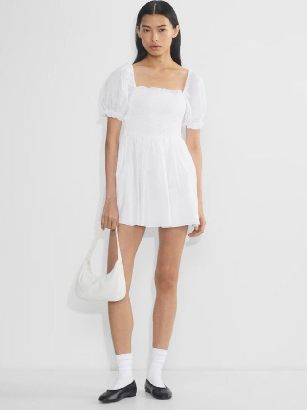 Aritzia Sunday Best Tessa Poplin Dress Cotton Micro Dress White Size Small